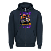 Navy my broom broke so now i drive a j.e.e.p witch halloween t shirt Zipper Hoodie - StudioElite