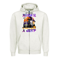 Oatmeal Heather my broom broke so now i drive a j.e.e.p witch halloween t shirt Zipper Hoodie - StudioElite