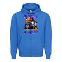 True Royal my broom broke so now i drive a j.e.e.p witch halloween t shirt Zipper Hoodie - StudioElite