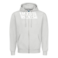 Dove Grey boss 302 (white) Zipper Hoodie - StudioElite