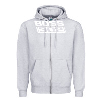Heather Grey boss 302 (white) Zipper Hoodie - StudioElite