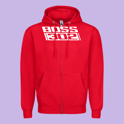 Boss 302 (white) Zipper Hoodie Designed By Studioelite