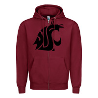 Burgundy washington state cougars football Zipper Hoodie - StudioElite