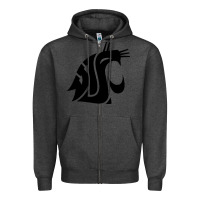 Charcoal Heather washington state cougars football Zipper Hoodie - StudioElite