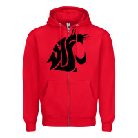 Red washington state cougars football Zipper Hoodie - StudioElite