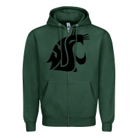 Sports Green washington state cougars football Zipper Hoodie - StudioElite