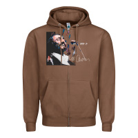 Chestnut Original Portrait of Luciano Pavarotti Zipper Hoodie - StudioElite