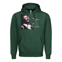 Sports Green Original Portrait of Luciano Pavarotti Zipper Hoodie - StudioElite