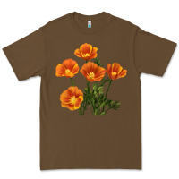 Cacao California Poppy Flower Premium Tee - RanaPortraitStore