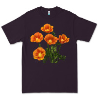 Plum California Poppy Flower Premium Tee - RanaPortraitStore