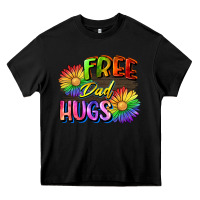 Black Free dad hugs Heavy Core Tee - CowGirlArtShop