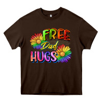 Chocolate Brown Free dad hugs Heavy Core Tee - CowGirlArtShop