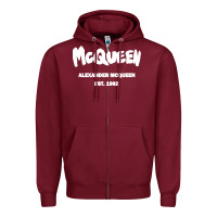 Burgundy Alexander Mcqueen Classic Zipper Hoodie - StudioElite