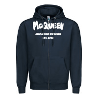 Navy Alexander Mcqueen Classic Zipper Hoodie - StudioElite