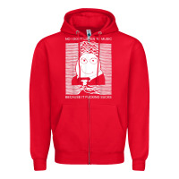 Red no i don't listen to music because it fuckking suckks t shirt Zipper Hoodie - StudioElite