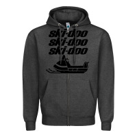 Charcoal Heather vintage ski doo Zipper Hoodie - StudioElite