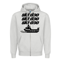 Dove Grey vintage ski doo Zipper Hoodie - StudioElite