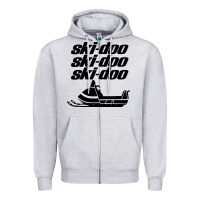 Heather Grey vintage ski doo Zipper Hoodie - StudioElite