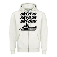 Oatmeal Heather vintage ski doo Zipper Hoodie - StudioElite