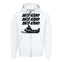White vintage ski doo Zipper Hoodie - StudioElite