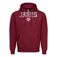 Burgundy Texas A&m Aggies Jesus - Had 12 Men - Patterned Zipper Hoodie - PixelFlow