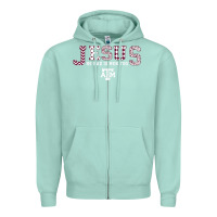 Seafoam Texas A&m Aggies Jesus - Had 12 Men - Patterned Zipper Hoodie - PixelFlow