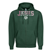Sports Green Texas A&m Aggies Jesus - Had 12 Men - Patterned Zipper Hoodie - PixelFlow