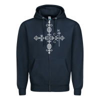 Navy haitian veve  voodoo symbol t shirt Zipper Hoodie - PixelFlow