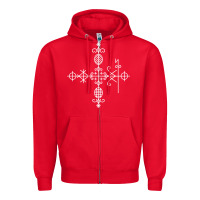 Red haitian veve  voodoo symbol t shirt Zipper Hoodie - PixelFlow