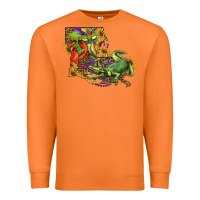 Carrot louisiana map with mardi gras crocodile Premium Sweatshirt - RanaPortraitStore