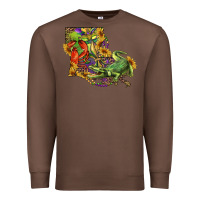 Chestnut louisiana map with mardi gras crocodile Premium Sweatshirt - RanaPortraitStore