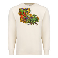 Sandshell louisiana map with mardi gras crocodile Premium Sweatshirt - RanaPortraitStore