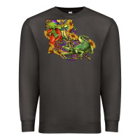 Smoke louisiana map with mardi gras crocodile Premium Sweatshirt - RanaPortraitStore