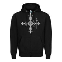 Black haitian veve  voodoo symbol t shirt Zipper Hoodie - PixelFlow