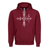 Burgundy haitian veve  voodoo symbol t shirt Zipper Hoodie - PixelFlow