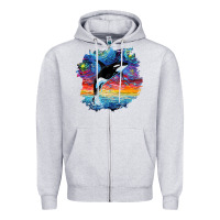 Orca Killer Whale Starry Night Impressionist Dog Art By Aja Zipper Hoodie | Teevron