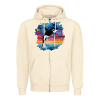 Sandshell Orca Killer Whale Starry Night Impressionist Dog Art By Aja Zipper Hoodie - PixelFlow