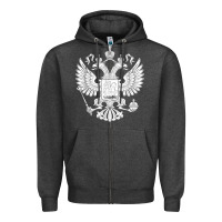 Charcoal Heather russian double headed eagle for a russia fan gift t shirt Zipper Hoodie - PixelFlow