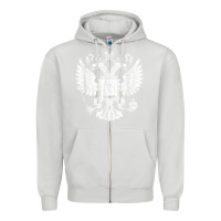 Dove Grey russian double headed eagle for a russia fan gift t shirt Zipper Hoodie - PixelFlow