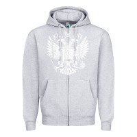 Heather Grey russian double headed eagle for a russia fan gift t shirt Zipper Hoodie - PixelFlow