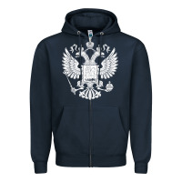 Navy russian double headed eagle for a russia fan gift t shirt Zipper Hoodie - PixelFlow