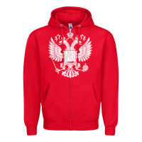 Red russian double headed eagle for a russia fan gift t shirt Zipper Hoodie - PixelFlow