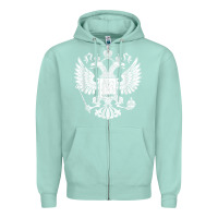 Seafoam russian double headed eagle for a russia fan gift t shirt Zipper Hoodie - PixelFlow