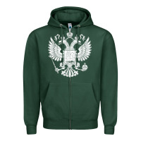 Sports Green russian double headed eagle for a russia fan gift t shirt Zipper Hoodie - PixelFlow