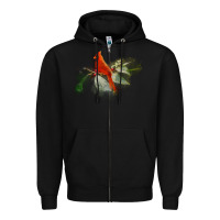 Black wild red cardinal bird long sleeve Zipper Hoodie - PixelFlow