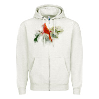 Oatmeal Heather wild red cardinal bird long sleeve Zipper Hoodie - PixelFlow
