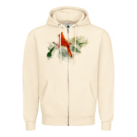 Sandshell wild red cardinal bird long sleeve Zipper Hoodie - PixelFlow