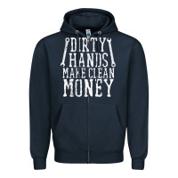 Navy dirty hands make clean money t shirt wrench mechanic gift Zipper Hoodie - PixelFlow