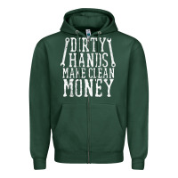 Sports Green dirty hands make clean money t shirt wrench mechanic gift Zipper Hoodie - PixelFlow