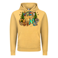 Vintage Mustard Born To Camp Vintage Hoodie - CowhideDigitalArt